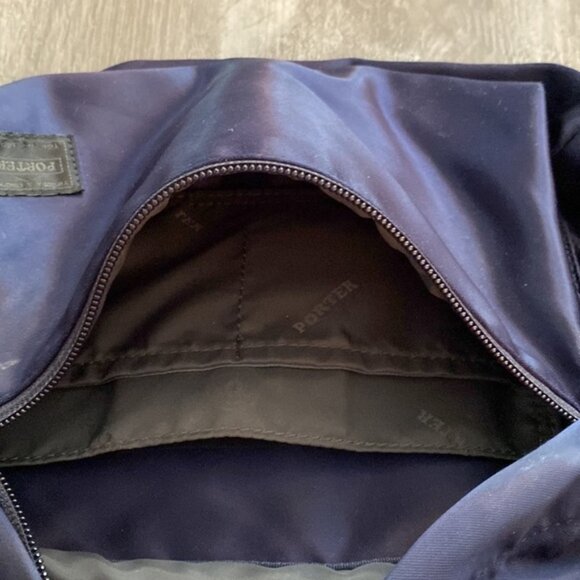 PORTER Yoshida & Co. Japan Backpack Satin Daypack Navy Blue Slouchy 14" x 16" - Picture 8 of 12